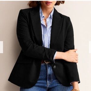 Boden Women's Black Long Sleeve Two Button Front Blazer Jacket Size 8P